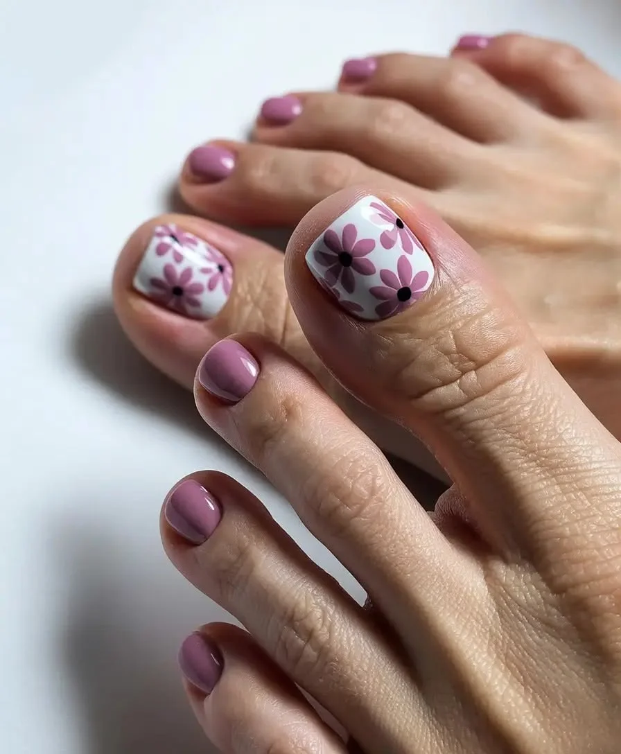 Mẫu móng chân đơn giản