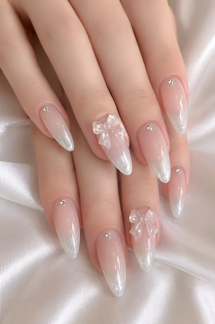 mẫu nail cô dâu đơn giản