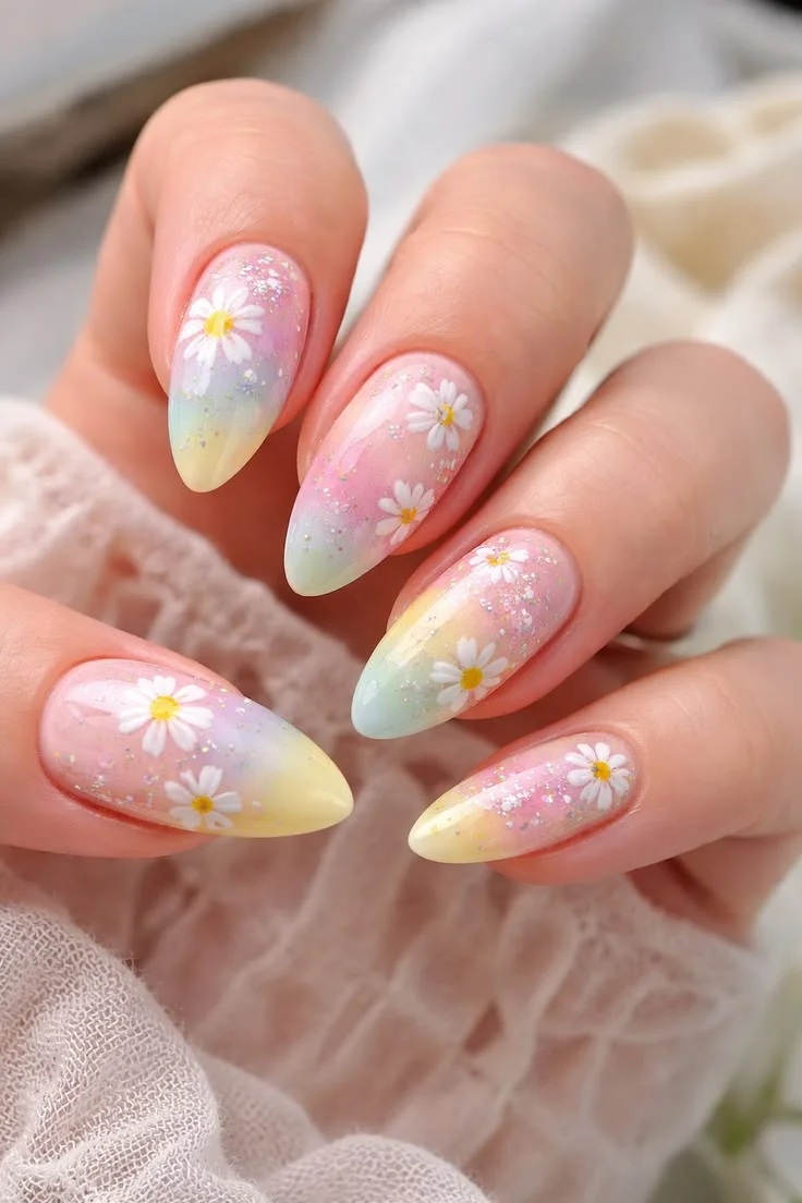 mẫu nail vẽ hoa đơn giản