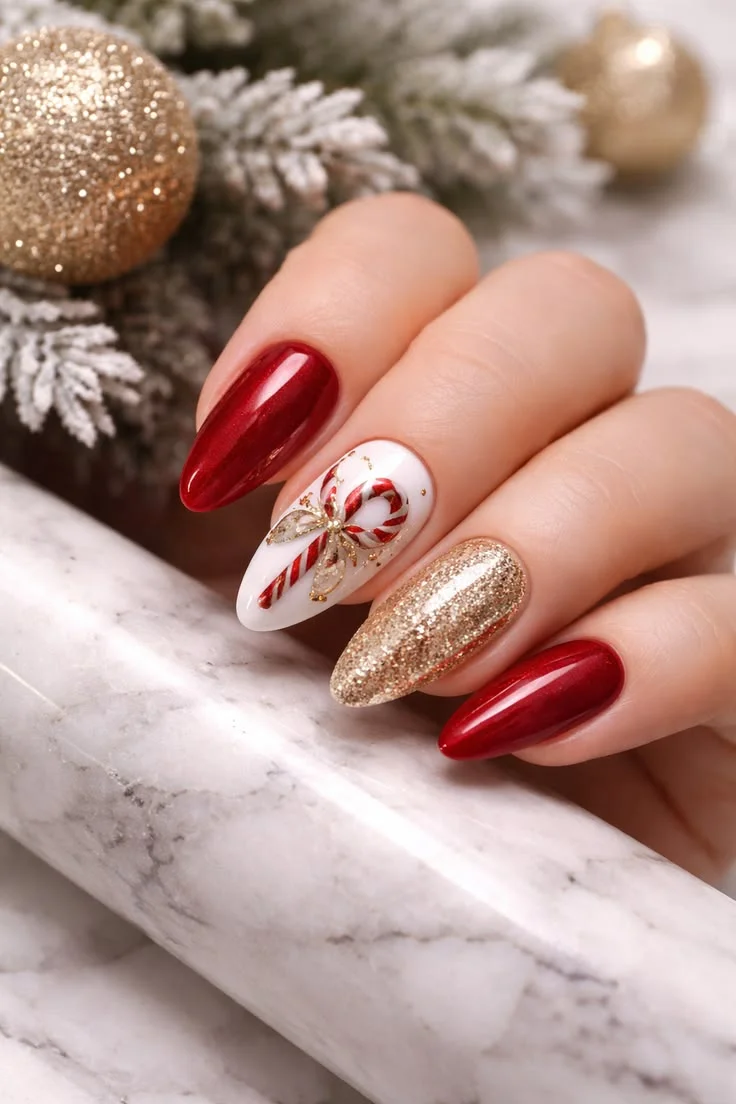 mẫu nail Noel đơn giản