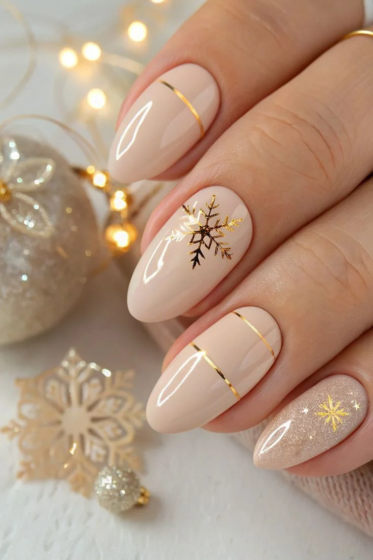 mẫu nail Noel đơn giản