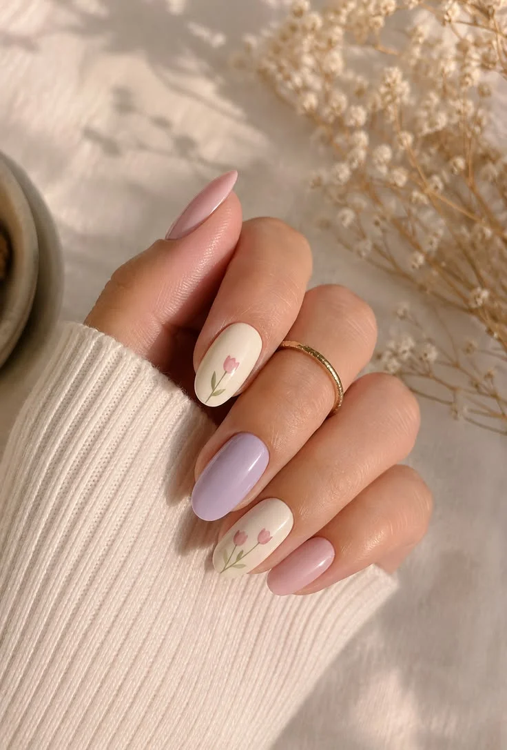 Mẫu nail tay đơn giản nhẹ nhàng