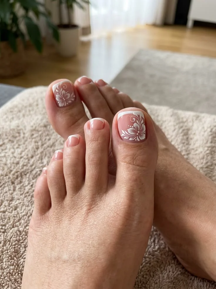 Mẫu móng chân đơn giản