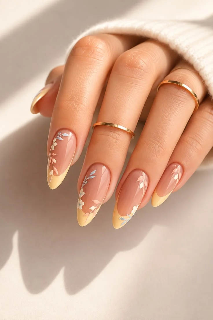 mẫu nail móng nhọn đơn giản
