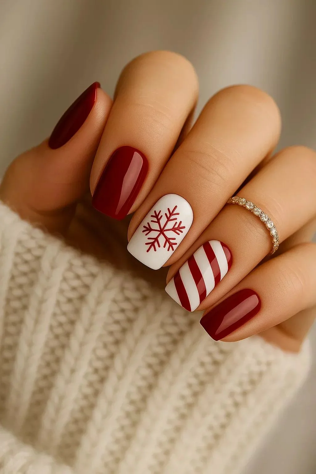 mẫu nail Noel đơn giản