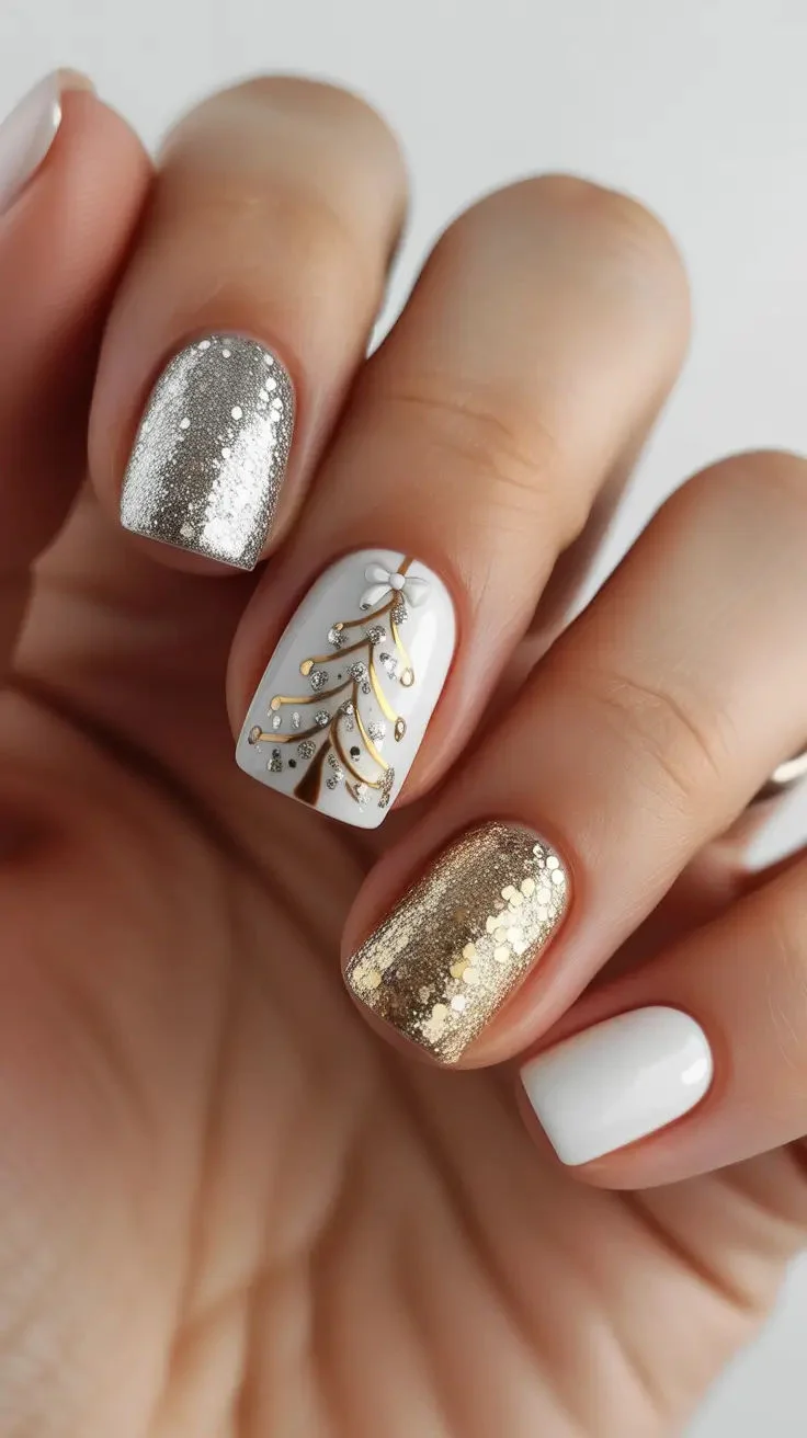 mẫu nail Noel đơn giản