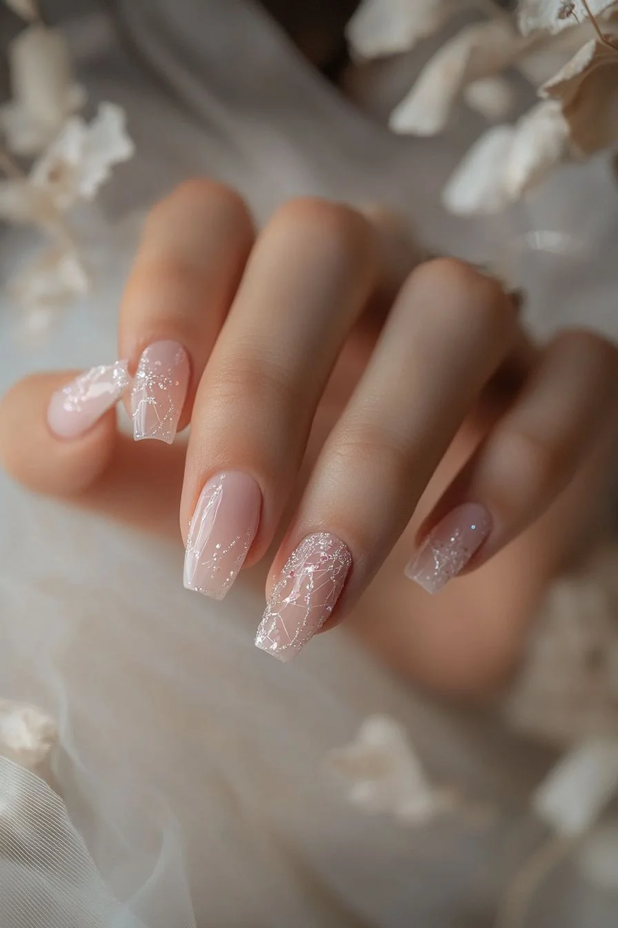 mẫu nail cô dâu đơn giản