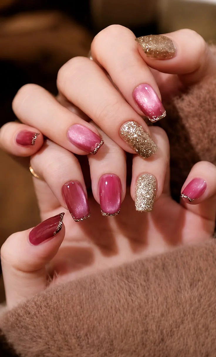 mẫu nail mắt mèo đơn giản