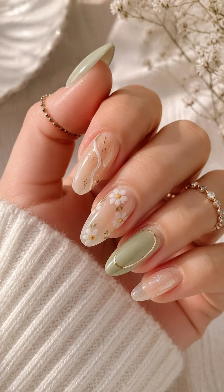 mẫu nail móng nhọn đơn giản