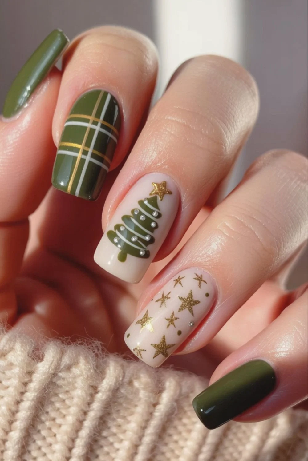 mẫu nail Noel đơn giản