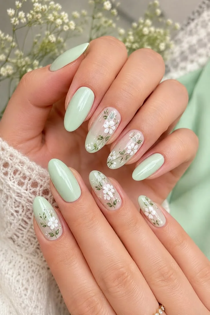 mẫu nail vẽ hoa đơn giản